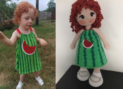 Personalisierte Puppe Portrait Puppe Mini Me Gehäkelt Look aLike Doll