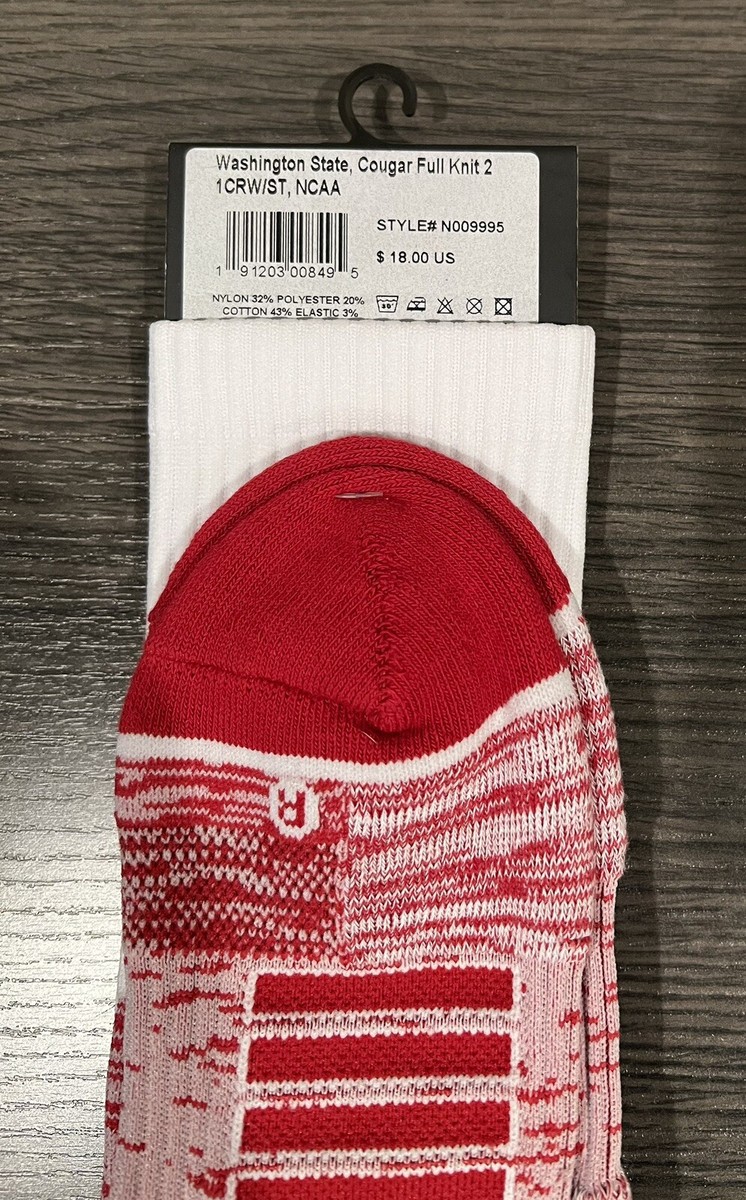 NCAA Washington State Cougars Striped Fuzzy Socks - One Size Fits Most, Red - View #9