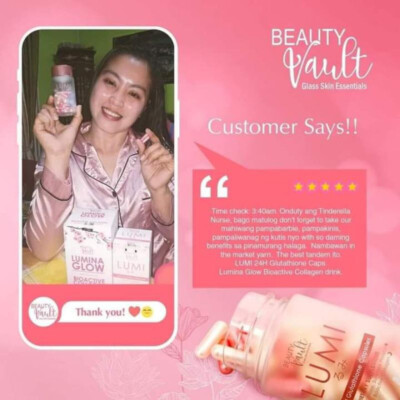 2 X Beauty Vault LUMI 24H Glutathione 60 Caps Day and Night DHL