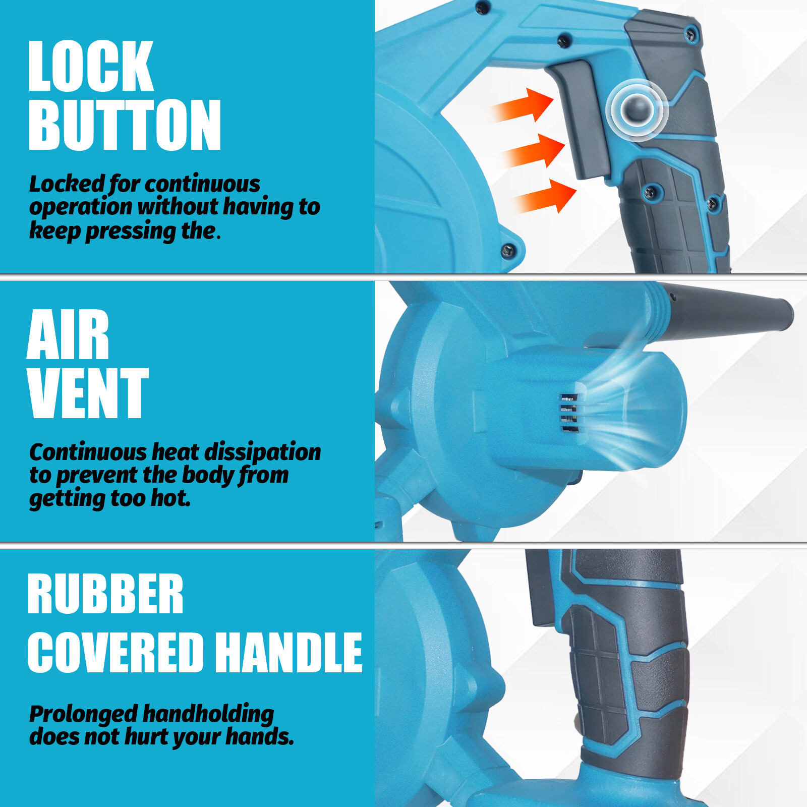 18V Cordless Leaf Blower Vacuum Garden Tool Dust Snow Blower 2X Battery eBay