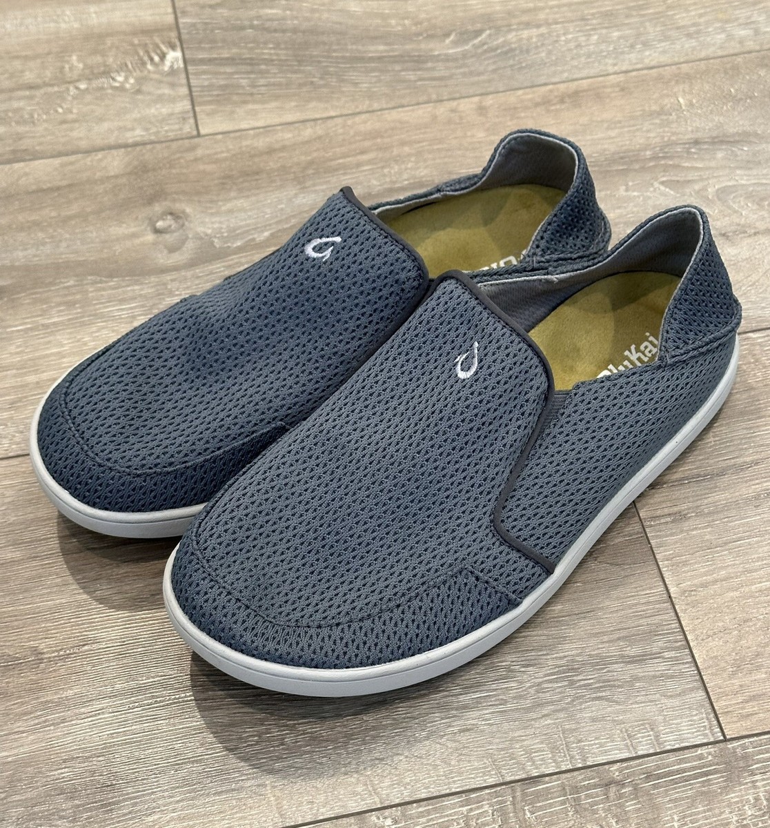 OluKai Size 8	Nohea Mesh Men\'s‎ Slip On Sneakers Lightweight Breathable Gray Amazon.com | OLUKAI Nohea Pae Men main image 2