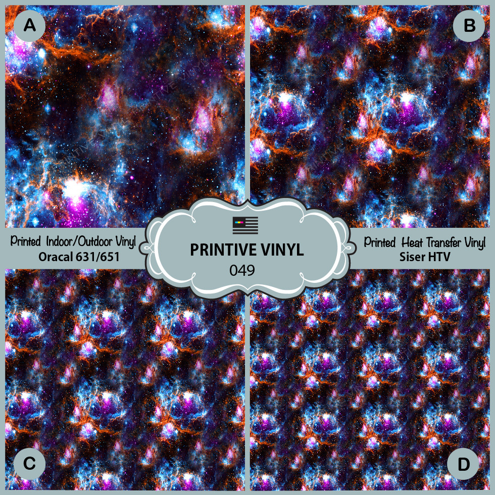 Space Nebula Pattern Printed HTV, Oracal 651, Siser, Craft Vinyl- 049