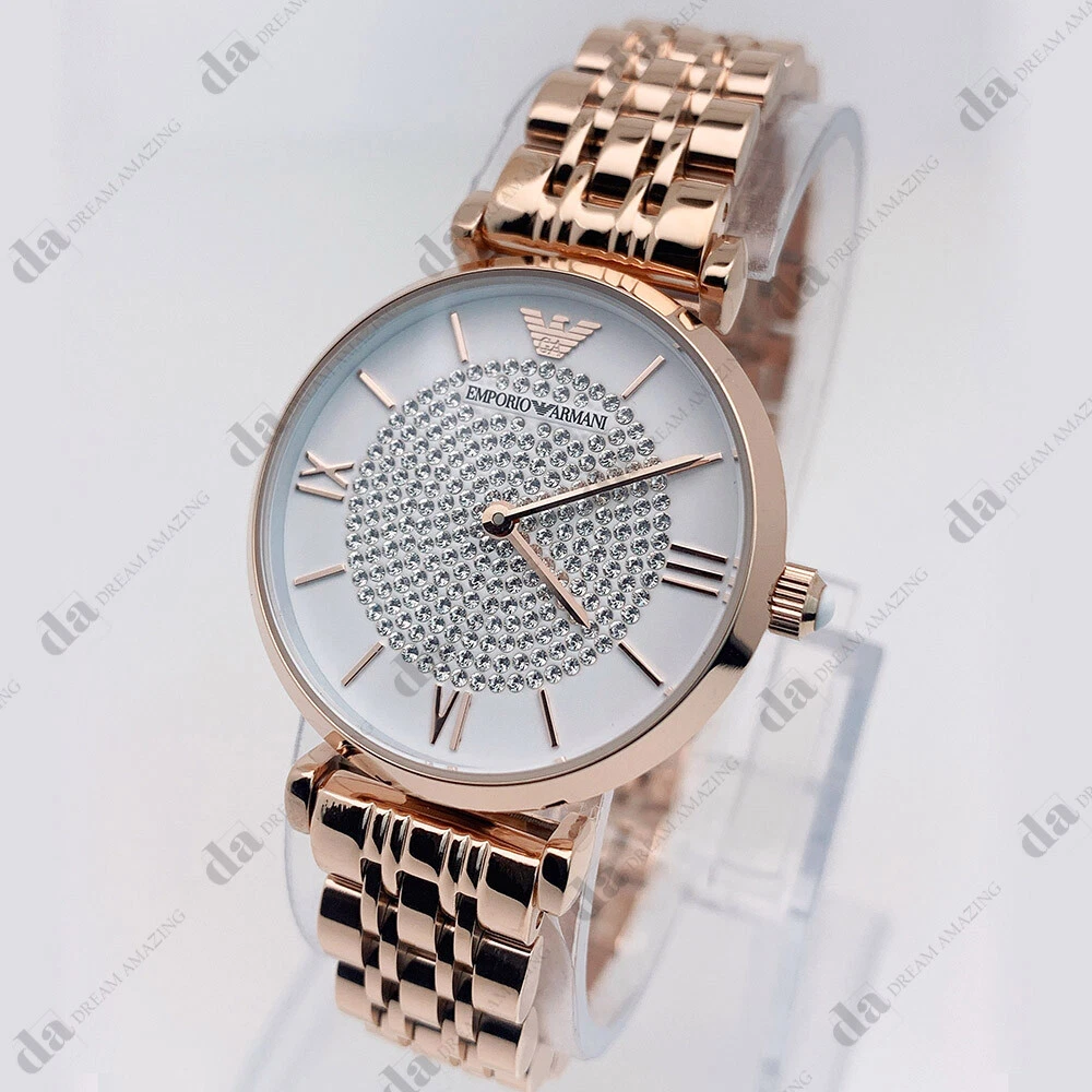 Emporio Armani Women's Two-Hand Rose Gold-Tone Stainless Steel Watch -  AR11244 - Watch Station