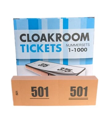 AMEISENKEKS DOPPELNUMMERN ORANGE 10 Blöcke 1.000 Nummern Garderobe Tombola Abreißnummern NEU