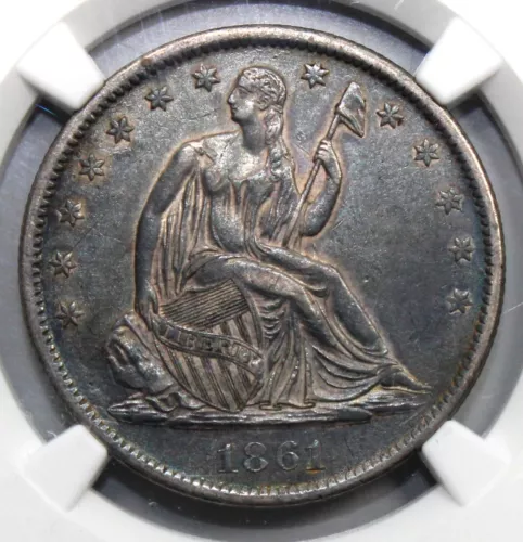 1861 S Seated Liberty Half Dollar - NGC Certified XF Details !!