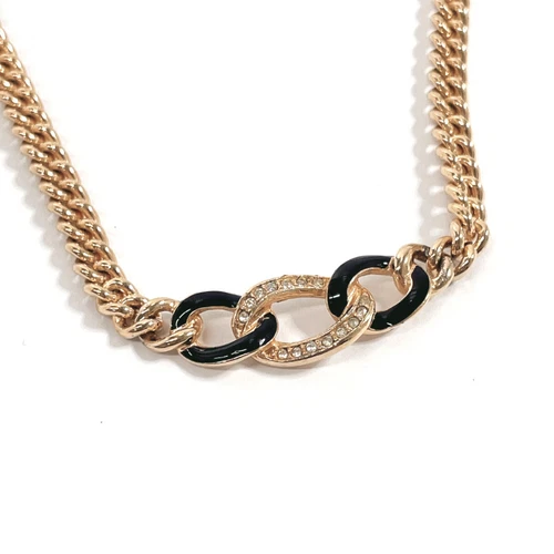 Christian Dior Necklace metal/Rhinestone Women jewelry accessory vintage