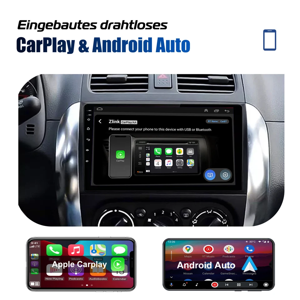2+64GB Für Suzuki SX4 Fiat Sedici 06-13 Autoradio CarPlay Android13 BT GPS Navi - Bild 3 von 4