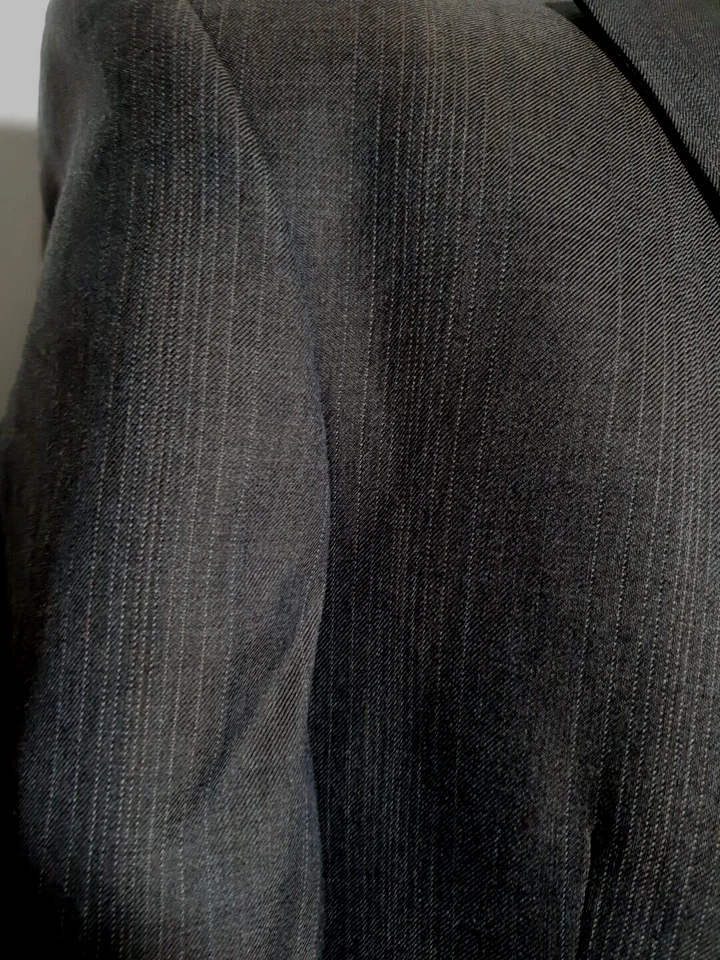 Próximo traje de 2 piezas para hombre Ch42"R W34" L31" marrón pin rayas boda graduación Foto 3 de 4