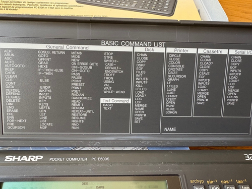 SHARP PC-E500S - 256 KB pocket computer with box manual. Extremely rare 256KB - Afbeelding 9 van 14