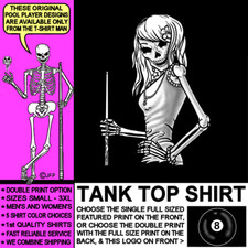 Camiseta sin mangas It's All About Attitude so Rack'em Skeleton Girl 8 bolas jugador de piscina