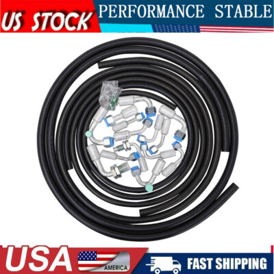 A/C Air Conditioning Ext Length Hoses & Fittings & O-rings Kit Universal