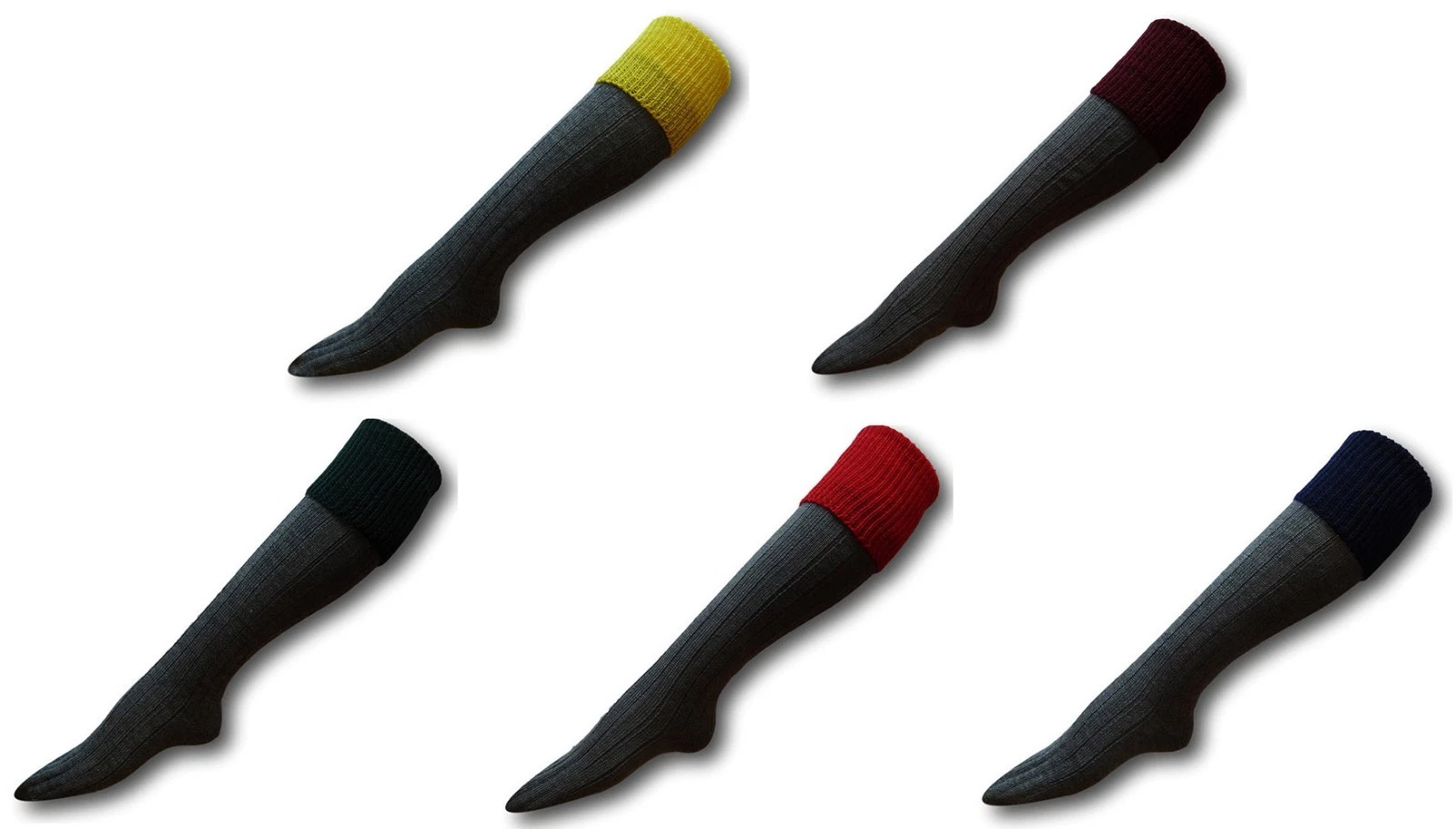 School Uniform 4 Ply 80% Wool Stockings (Socks) - Many Trim Colours Adult Sizes