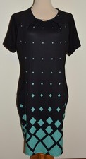 New Womens Cocoepps Dress 4XL Black Green Diamonds Short Sleeve