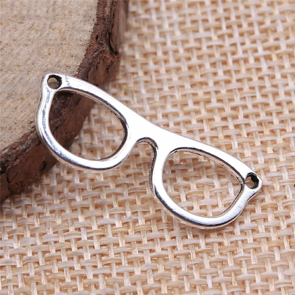 Free Ship 220 Pcs Antique Silver Glasses Charms Pendant 29x10MM