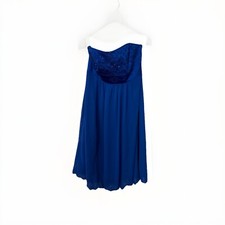 Dress Size 8 Women’s David’s Bridal Beaded Short Blue Formal Dress Bridesmaids