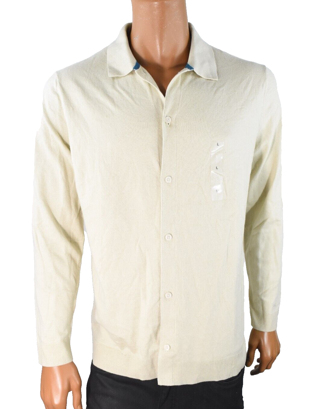 Cárdigan Polo Suéter Alfani Para Hombres Nuevo S Marfil Crema Mangas Largas-image