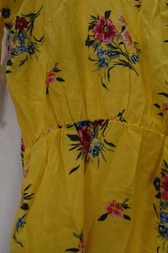 LunaChix Womens Yellow Floral Print V Neck Short Sleeve Casual A Line Dress XL - Picture 9 of 12