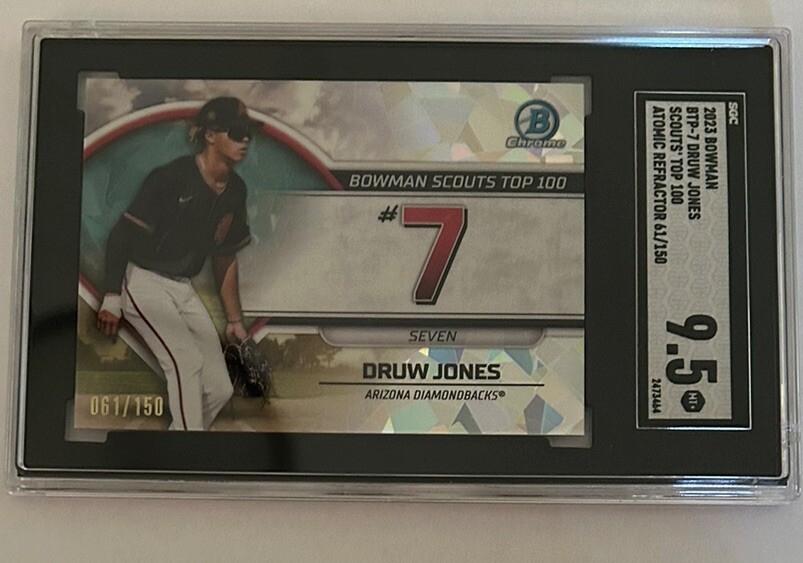 2023 Bowman - Bowman Scouts #BTP-7 Druw Jones SGC 9.5 61/150 Atomic Refractor
