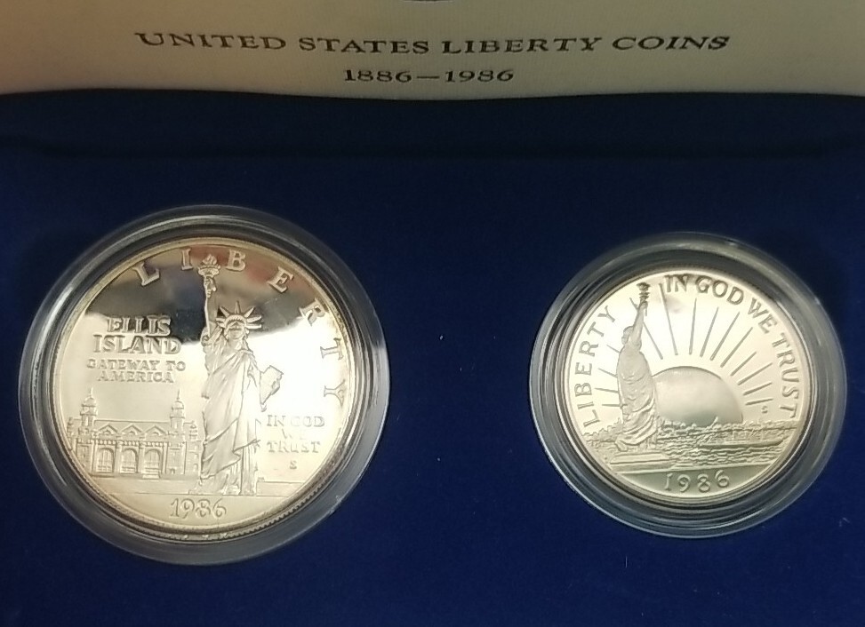 1986-S Liberty Silver Half Dollar & Dollar Set #2105 | eBay