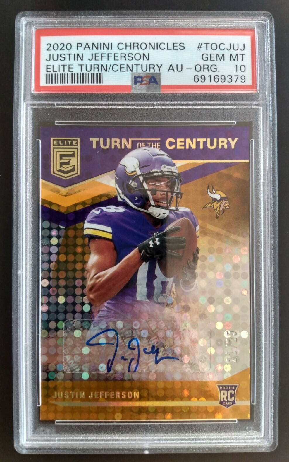 Justin Jefferson Panini Chronicles Elite Turn of the Century Autographs #TOCJUJ Orange