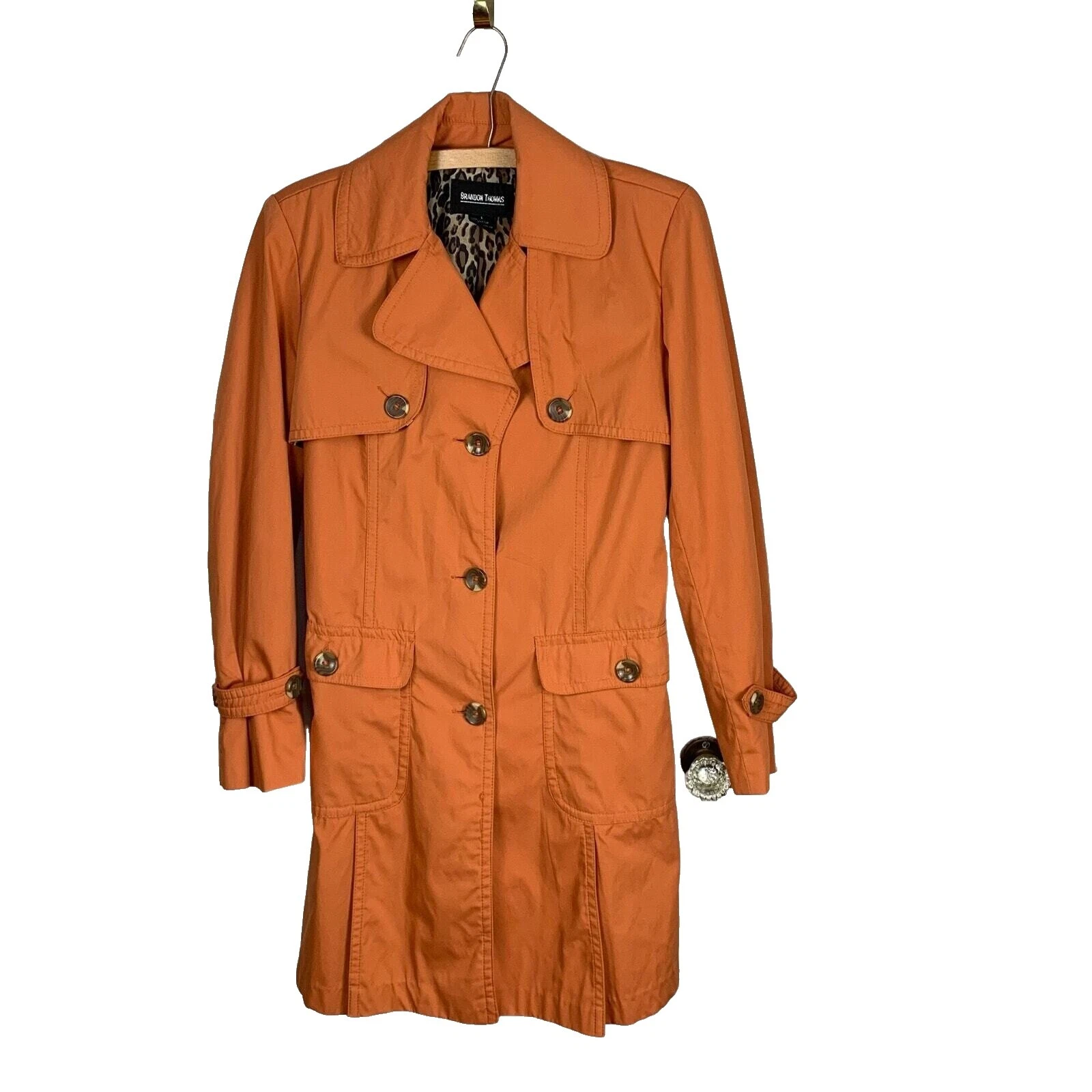 Sólido gabardina Brandon Thomas abrigos, chaquetas y chalecos para Mujeres