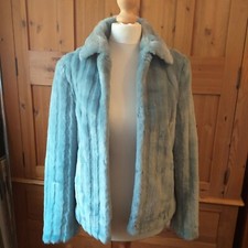 John Rocha Faux Fur Blue/grey Jacket Size 8 - Never Worn