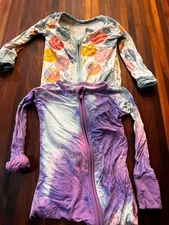 Little Sleepies Bamboo Zippy - Smiley Face Purple Tie Dye Size 6-12 Months (2)