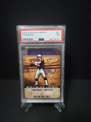2003 Fleer Authentix Tom Brady #22 PSA 7