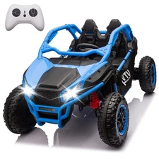 24V Kids Ride on Electric Car UTV w/Remote, LED, Battery Power Wheels,Blue