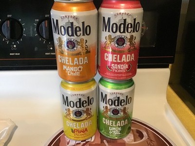 Modelo Chelada sampler empty beer cans