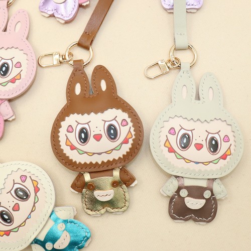 Real Leather Monster Keychain Bag Charm, Handm-painted Cute Gifts