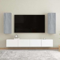 Tv-Schr?Nke 2 Stk. Grau Sonoma 30,5X30X90 Cm Holzwerkstoff