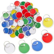 180 Colored Metal Rim Round Paper Tags with Metal Rings for Car Keys and Door...