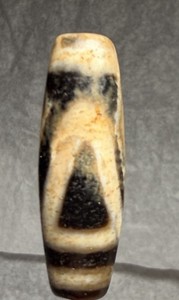 Tibetan Old Agate Sky Mountain DZI Bead, Talisman, Translucent Silkworm Lines🔥✨