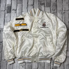 Vintage 80s 90s US Army Varsity Bomber Jacket Sz L Snap Button FT Indiantown