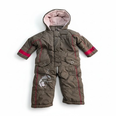 Peak Mountain Baby Girl Size 12 Mths Snow Suit Jumpsuit Fleece Pram Snuggle Suit
