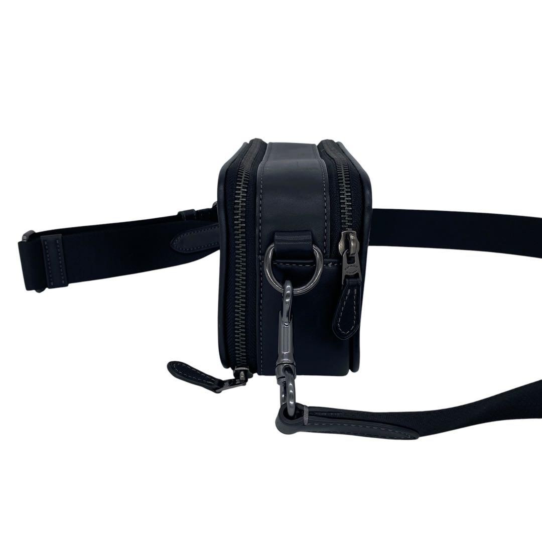 COACH Monogram Crossbody Bag Leather Black Authentic Women's Shoulder Bag image 4