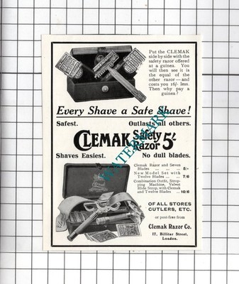 Clemak Razor Co London - um 1913 KLEINE Anzeige