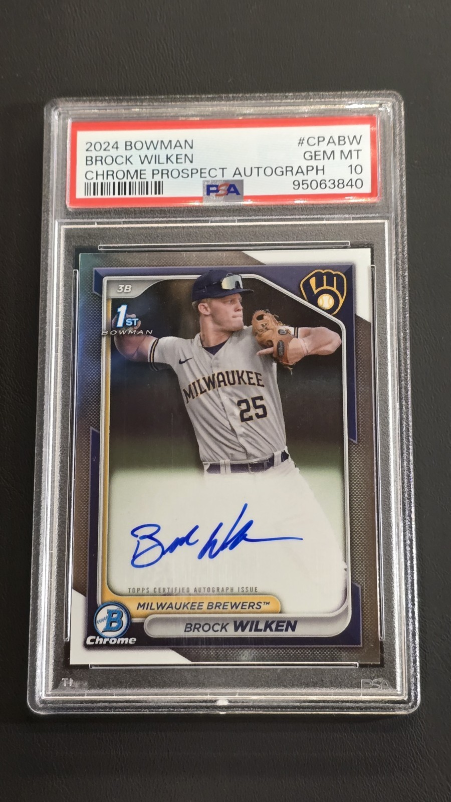 2024 Bowman - Chrome Prospect Autographs Brock Wilken #CPA-BW PSA 10