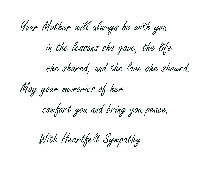 Tarjeta de condolencia por pérdida de madre o padre con versículo personalizado en el interior Foto 2 de 4