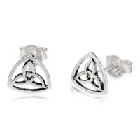 Paar Tris Ohrstecker 925 Silber Oxidiert 9Mm Ohrringe Amulett Ohrschmuck