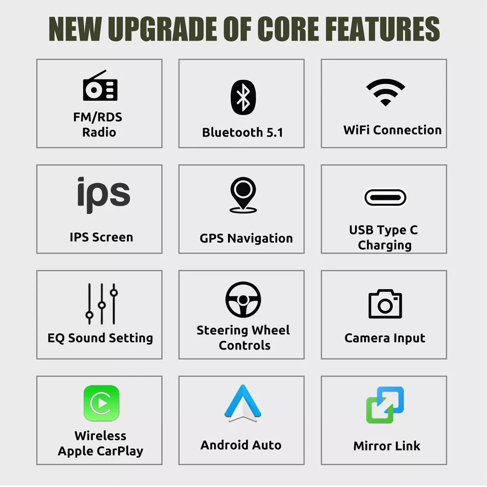 DAB+ 1 DIN Android 14 Autoradio Mit Bluetooth GPS Navi RDS WIFI USB SWC KAM 32GB - Bild 3 von 4