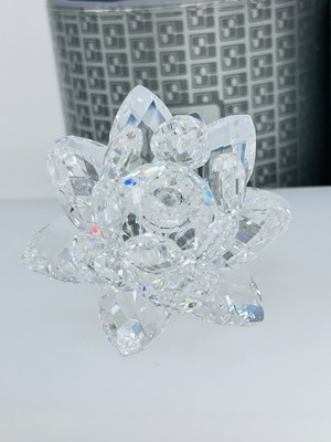 SWAROVSKI Crystal 1985 3  Water Lily Candleholder / Figurine 5074103 / 011867