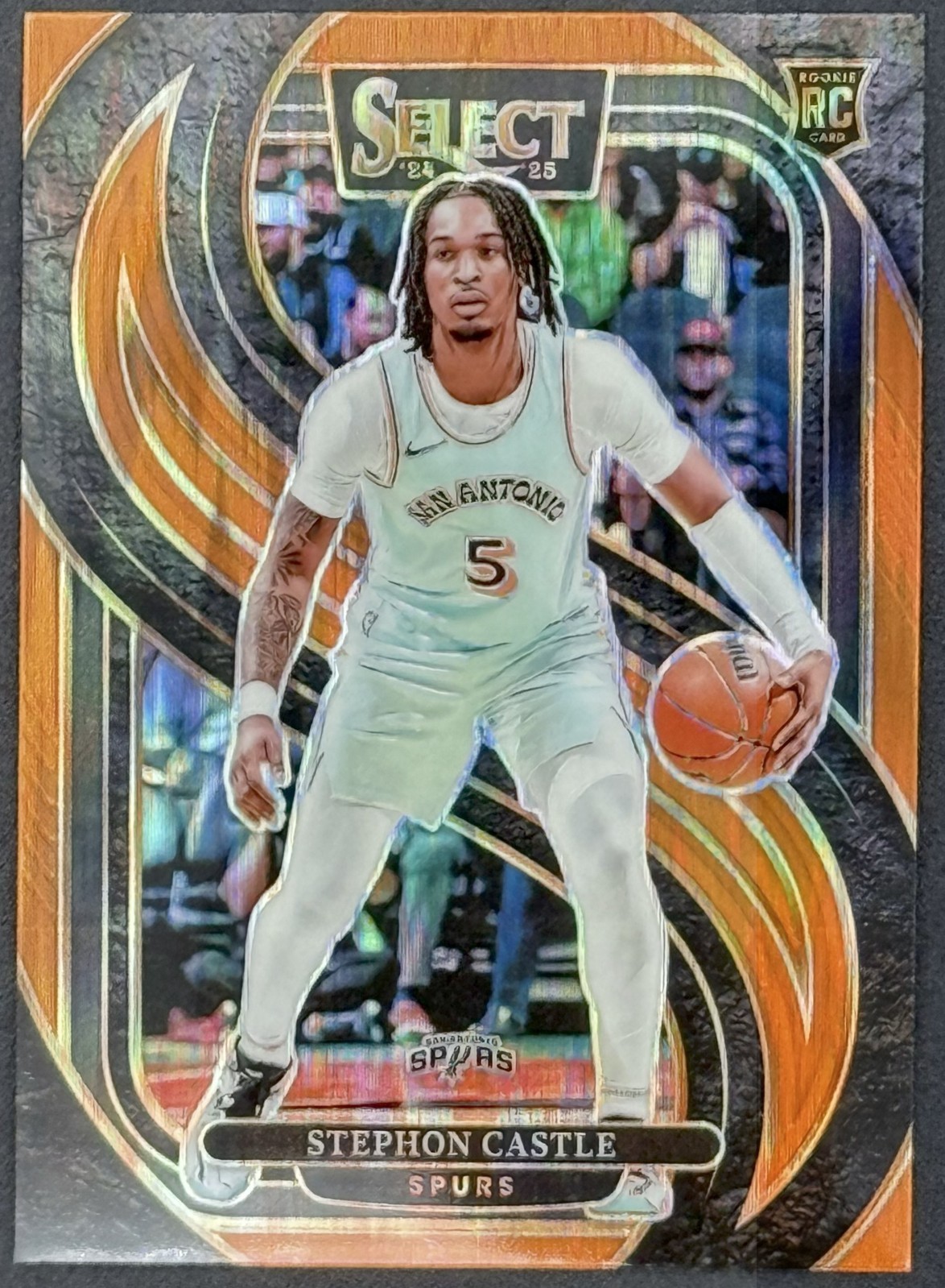 2024-25 PANINI SELECT STEPHON CASTLE PREMIER LEVEL ORANGE FLASH PRIZM RC #175