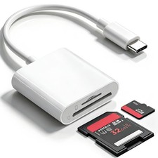 SD Card Reader for iPhone17/16/15,Support SD, Micro SD White