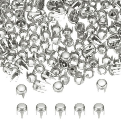 2 mm Nieten runde Kuppel, 90 Stück spitzer Metallnagel Stud Punk, Silberton