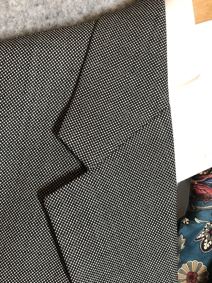 Костюм мужской Chaps Ralph Lauren 44R 38W серый шерстяной птичий глаз плиссированные брюки на двух пуговицах - Изображение 4 из 4