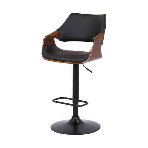 25" Black Iron Swivel Adjustable Height Bar Chair - Picture 8 of 12
