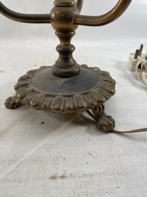 3 Light Bouillotte Lamp French Style Vintage Brass Country Bedside Antique Light - Image 3 of 4