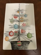 The Round Top Collection Vintage Tree Serving Platter 14.25 x 9.25" Christmas
